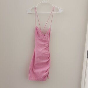 Princess Polly Pink Backless Cotton Blend Ariana Mini Dress